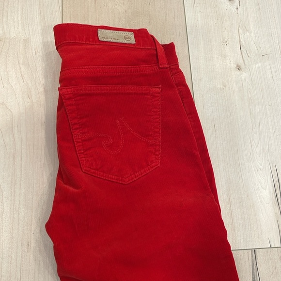 NWOT Red Corduroy AG Stevie Slim Straight Pants, size 26R. - Picture 8 of 9